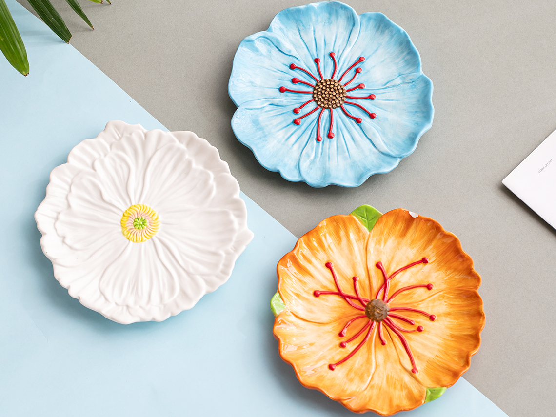 ④絵皿　27cm Hand painting floral plate-Products - Ys (Sano) Ceramics.